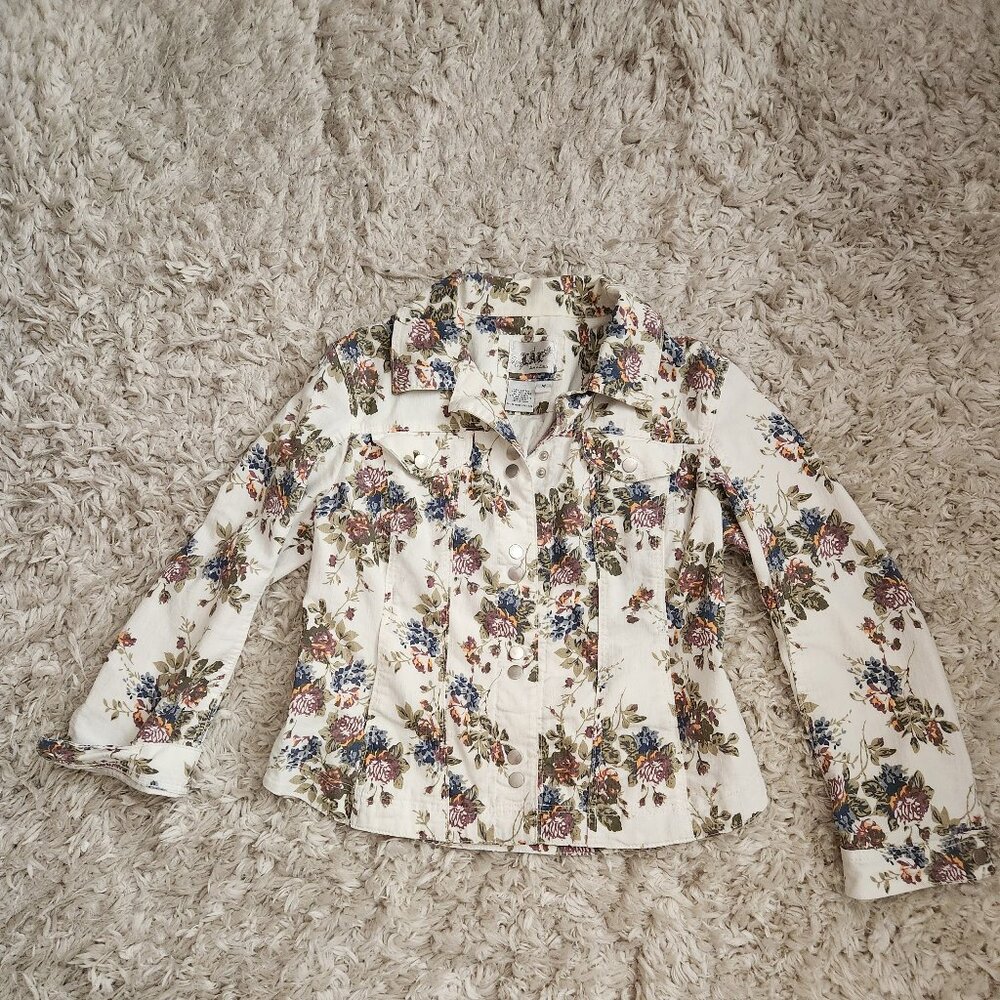 Life a Little Floral Size M Light Denim Jacket